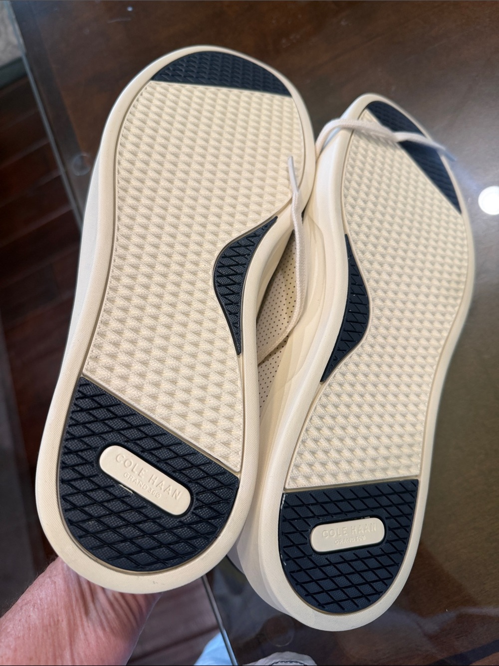 Cole Haan White Perforated Leather Men's Sneakers - Picture 3 of 4